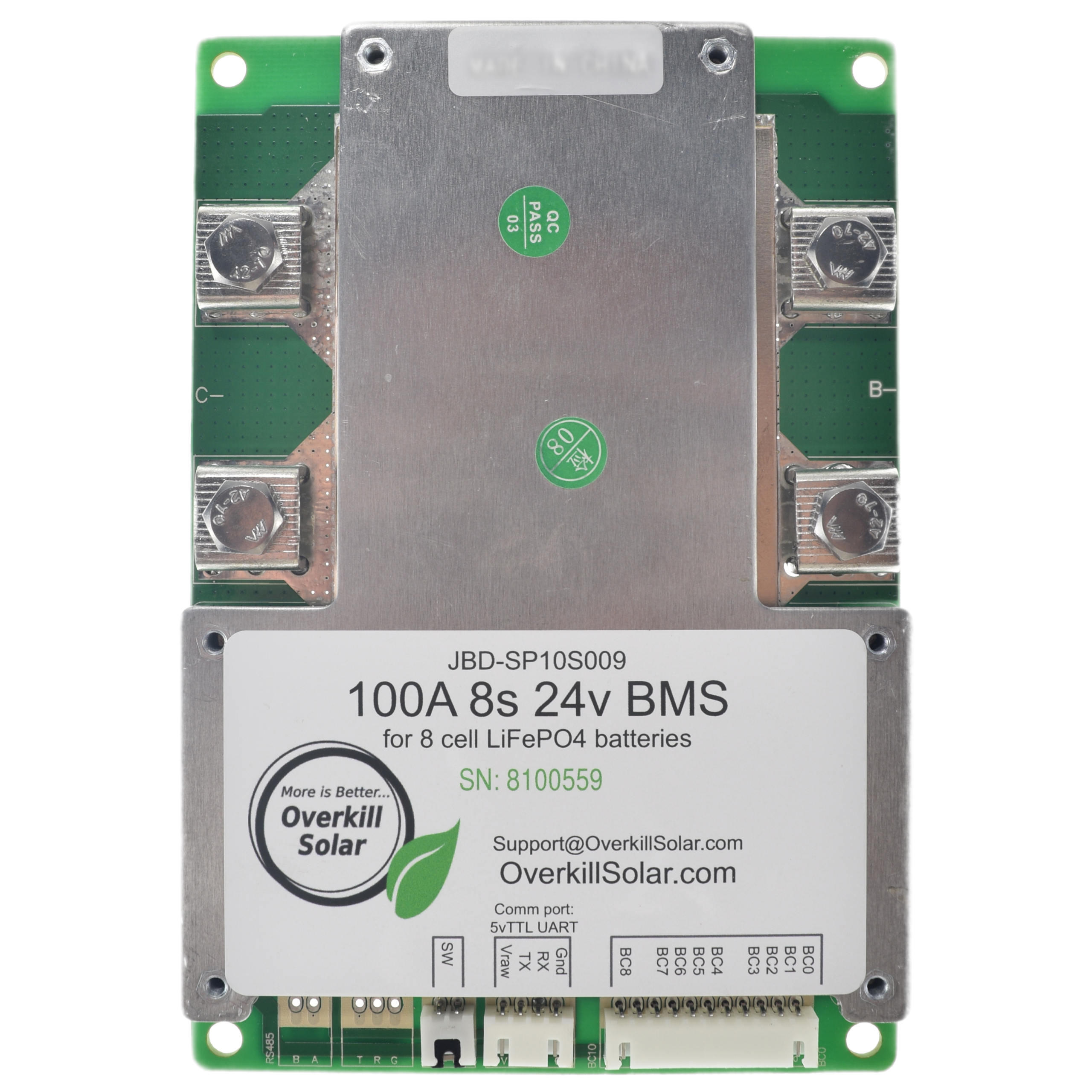 8s BMS 100a LifePo4 with M6 Threaded Terminals - Image 3