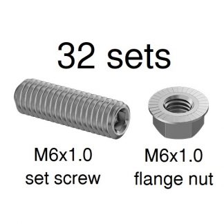 Hardware Kit for M6 cell terminals - Fits common 277ah 280ah 310ah Cells and other M6 x1.0 LiFePO4 prismatic cell terminals (32 sets, Stainless)