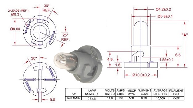 Instrument Cluster Bulb, 10pcs, Replaces Navistar 2506796C1 - Image 2