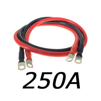 250 Amp Inverter Cable Set - 2ga x 4ft with 3/8" lugs